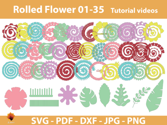 35 Rolled Flower Paper Flower Templates: A 3D SVG Review