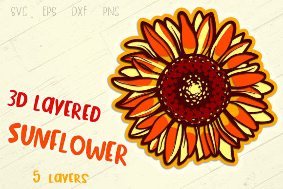 3D Layered Sunflower: A 3D SVG for Modern Paper Flowers