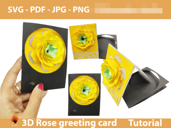 DIY 3D Rose Valentine Greeting Card