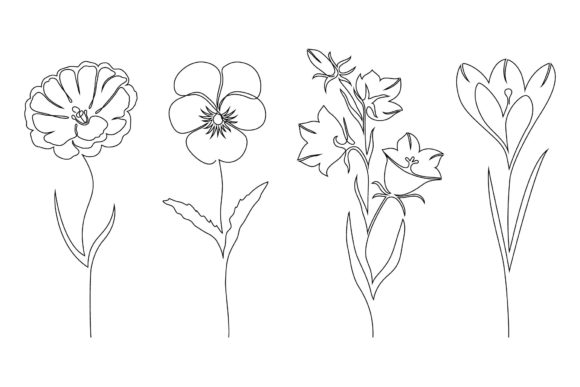 Flowers. Line Art.: A Designer’s Review for Embroidery Projects