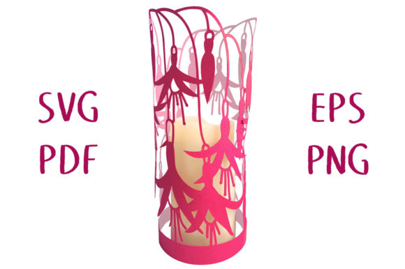 Fuchsia Flower Lantern 3D SVG for Paper Flowers Branding