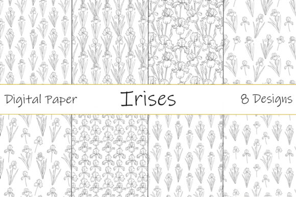 Irises Graphics Pattern. Flowers Pattern