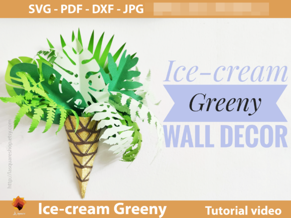 Paper Ice-Cream Tropical Templates: 3D SVG Paper Flowers