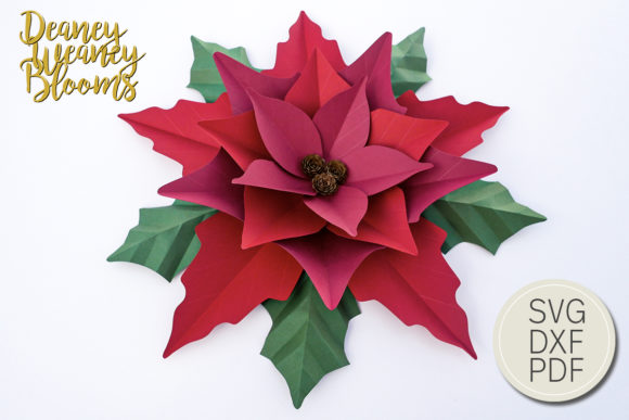 Paper Poinsettia Template 1: A 3D SVG for Paper Flowers