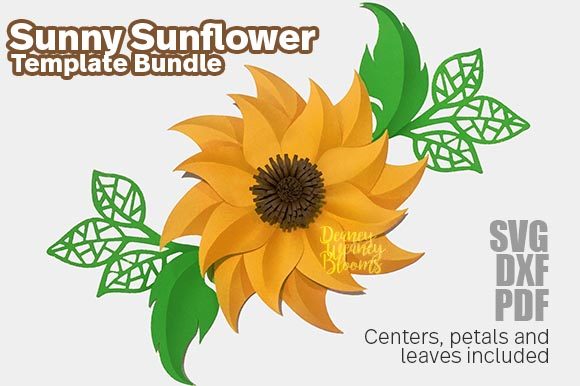 Paper Sunny Sunflower Template: 3D SVG for Paper Flowers