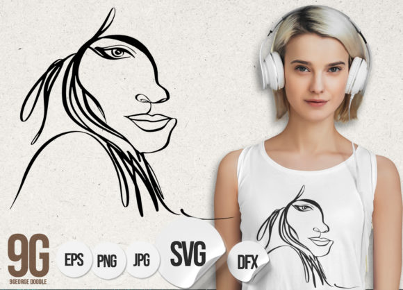 Printable Beauty Face in Flowers Art Graphics and Illustrations