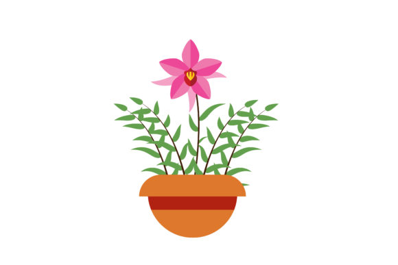 Spring Pink Flowers in Pot Vector Graphics and Illustrations Review