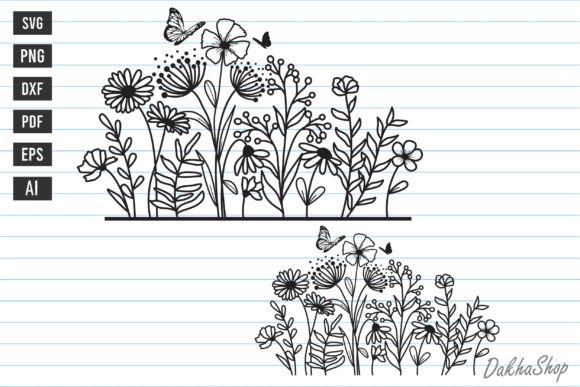 Wildflower Meadow Svg, Flowers Svg Files